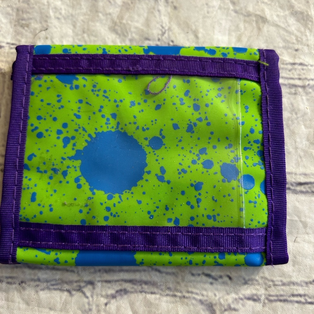 VINTAGE 1995 NICKELODEON SPLAT NEON WALLET - Picture 2 of 6